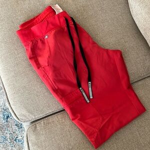 Neon Red Figs scrub set